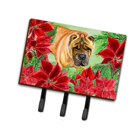 Carolines Treasures Shar Pei Poinsettas Leash or Key Holder CK1309TH68